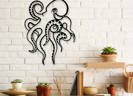 Rajukit Octopus Metal Wall Art - Coastal Decor for Home