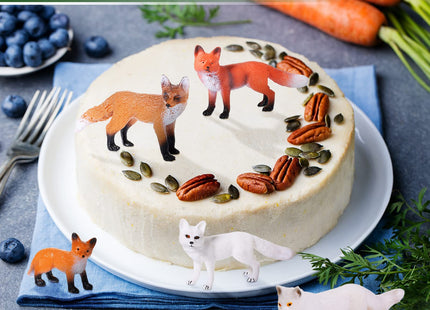Chalyna 8 Pcs Fox Animal Figures Set Realistic Red Arctic Fox Toys