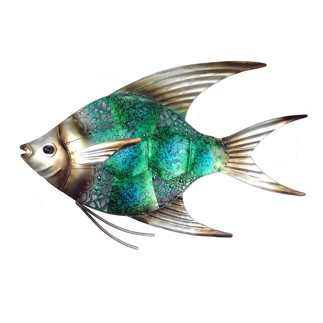 JOYBee 12.5inch Coastal Ocean Sea Metal Fish Wall Art Decor -Christmas Decorations-Perfect for Coastal，Nautical，Beach，or Boat Decor-Metal Wall Decor-For Garden Home Patio Bathroom Kitchen