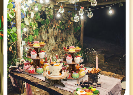 Sawysine 7 Pcs Woodland Cupcake Stand Set Woodland Baby Shower, Circle