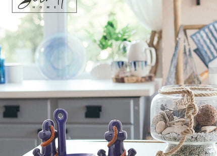 Ceramic Salt & Pepper Shakers Collectors Kitchen Décor with Tray - Anchor