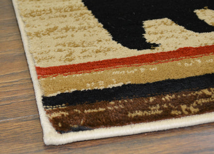 Rustic Lodge, Bear Cabin 2x3 Area Rug, 27"x39" Multi 7482