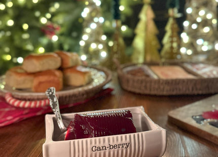 Mud Pie Can-Berry Ceramic Cranberry Serving Dish, Includes Spatula