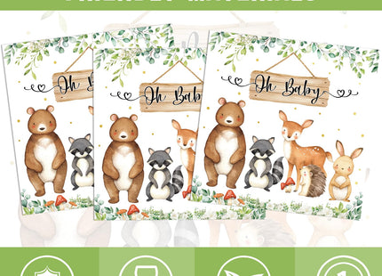 Woodland Baby Shower Decorations ,170pcs Woodland Baby Shower Sage Forest Animals baby Shower Woodland Themed Birthday Party Ideas Set for 25