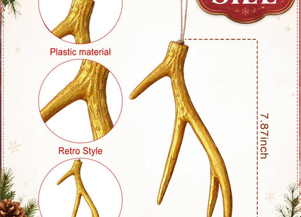 Sumind 20 Pcs Deer Antler Ornaments 4 Tines Faux Deer Christmas Decor