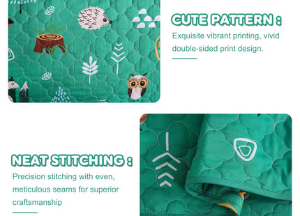 CIMVI Green Forest Animals Themed Quilt Set Twin Size for Boys,2 Pieces