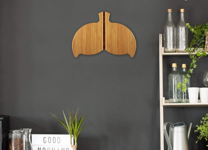 Totally Bamboo Whale Tail Shaped Bamboo Serving and Cutting Board, 14-1/2" x 10-1/2"