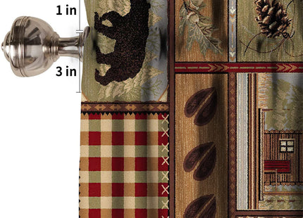 GoDazzling Retro Animal Kitchen Curtain Valance, Forest Wildlife Elk Bear Duck Rustic Vintage Lodge Window Valance, for Bedroom Living Room Cafe Bathroom W54xL18in 1 Panels