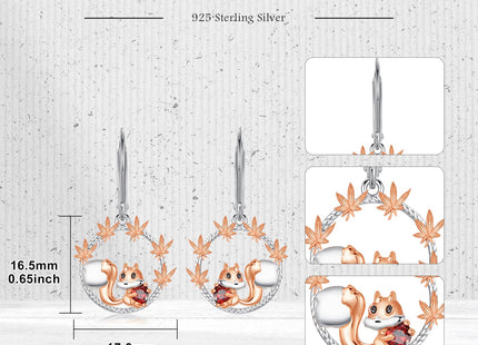 Grmdit Squirrel Earrings Sterling Silver Squirrel Earrings for Women Squirrel Jewelry Gifts for Women Men Gifts