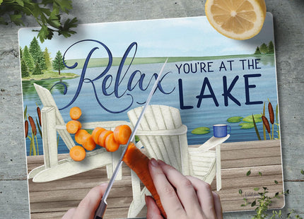 CounterArt Lake Life Relax 3mm Tempered Glass Cutting Board