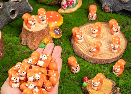 PCTCSHQ 116 Pcs Mini Squirrel Figurines Tiny Resin Squirrel