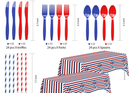 Xenorik Nautical Party Decorations, Nautical Anchor Birthday Party Supplies