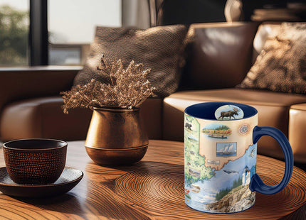 Xplorer Maps Maine Map Ceramic Mug (16oz) – BPA-Free Coffee Cup for Hot & Cold Drinks – Perfect for Office, Home, or Gift