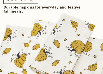 PurpleEssences Pumpkin Cloth Napkins, 18x18 in - Acorn