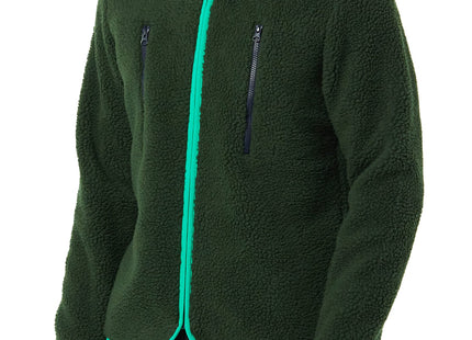 Amazon Essentials Men's Teddy Fleece Full-Zip Jacket, Dark Green, Large