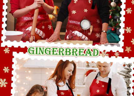 Cotwinter 6 Pcs Christmas Baking Aprons for Women, Gingerbread