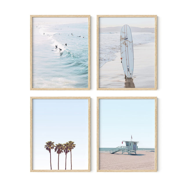 HAUS AND HUES Beach Wall Art - Set of 4 Ocean Decor Prints | Nautical Themed Beach Wall Decor | UNFRAMED (Blue, 11 x 14)
