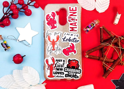 Crab & Lobster Stickers for Water Bottle and Laptop - Marine Life Party Supplies & Decorations, Waterproof Vinyl Sea Creature Decals, Lobster Stickers Laptop Decals, Gifts for Women & Men