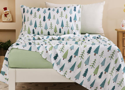 Homilay Toddler Size Christmas Tree Comforter Set for Kids, Toddler, Boys&Girls, 4 Pieces Bed-in-a-Bag Bedding Set, All Season Ultra Soft Oeko TEX Sheets Set with Comforter, (Winter Forest)