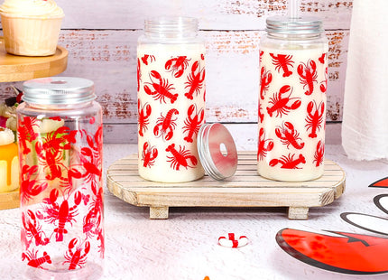 Whaline 20 Pcs Plastic Crawfish Cups with Lids and Straws 13.5 Oz Lobster Clear Party Drinking Cups Crawfish Boil Reusable Tumblers for Seafood Party Birthday Summer Beach