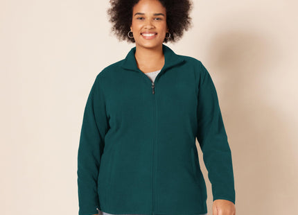 Amazon Essentials Women's Classic-Fit Full-Zip Polar Soft Fleece Jacket, Outerwear Coat with Cuffs (Available in Plus Size), Dark Green Heather, X-Large