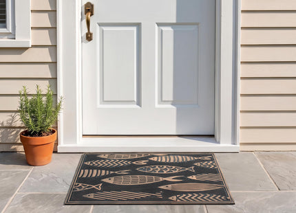 A1HC Rubber Welcome Doormat Non-Slip Front Door Mat 18"x30", Nautical Fish