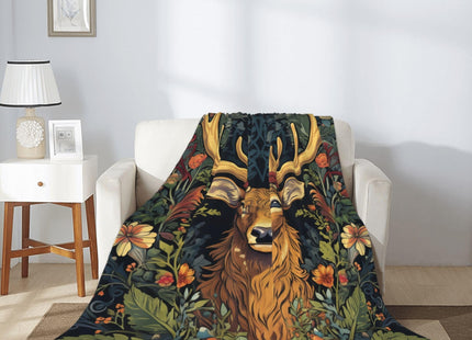 Deer Throw Blanket Soft Plush Fleece Blankets Warm Cozy Lightweight Fuzzy Blanket for Bed Sofa Couch Home Decor 80"X60"
