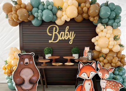 Woodland Animals Cutouts, 40inch Bear Deer Fox Shape, Stand Up Foam Board for Woodland Party Backdrop or Baby Shower Birthday Decorations (Fox)