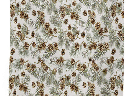 Lunarable Pinecone Tablecloth, Scenery Illustration of Hand Painted Pine Tree Branches and Sepia Cone, Rectangular Table Cover for Dining Room Kitchen Decor, 52" X 70", Brown Green