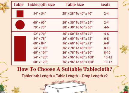 Hexagram Christmas Tablecloth Rectangle 52x70 Inch, Red Snowman Tablecloth