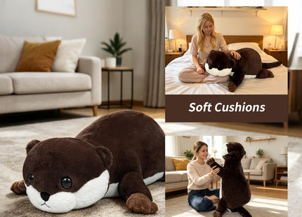 ZBLX Giant Otter Stuffed Animal, 34 inch Big Stuffed Animal, Large Cute Sea Otter Plush for Kids Boys Girls Birthday Gifts (Otter)