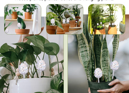 Welhammsae 4 PCS Plant Watering Globes for Indoor Plants, Pinecone Shape Self Watering Globes, Iridescent Glass Self Watering Planter Insert, Hands-Free Watering Devices for Vacation