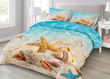 4-Piece Christmas Comforter Set Queen Size Rustic Lodge Bedding Set Snow Man Reindeer Christmas Tree Pattern Happy New Year Winter Holiday Quilt Xmas Bedroom Comforter with 1 Cushion Cover