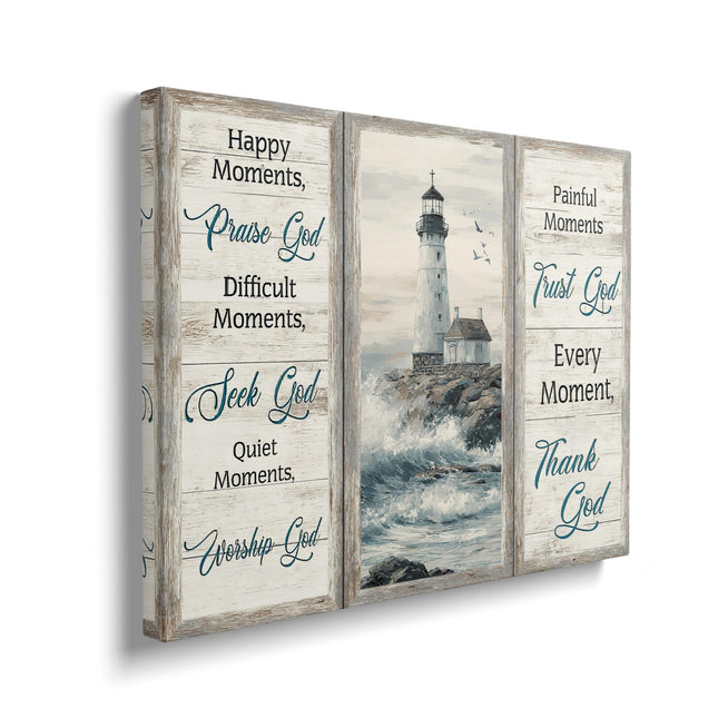 Lighthouse Canvas Wall Art Lighthouses Ocean Pictures Nautical Coastal Painting Lighthouse Prints Modern Artwork for Bathroom Living Room Bedroom Office Framed Wall Decor 12"x16"