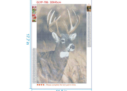 GELANYOUPIN 5D DIY Animal Rhinestone Painting Scenic Deer Full Round Drill Mosaic DIY Beads Embroidery Deer Cross Stitch Home Decor Gift for Adults (30x45cm/11.8x17.7inches)