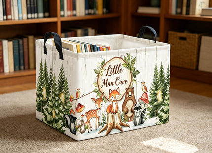 LATOGHIVE Rectangular Storage Basket, Woodland Animals