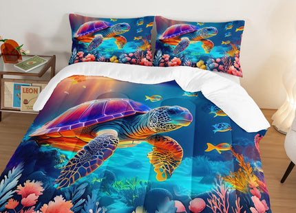 UEVBF Cute Ocean Themed Comforter Set Full Size with 2 Pillowcases.