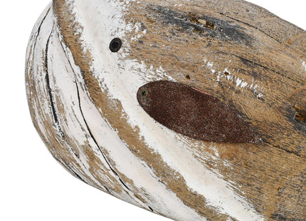 Wood Whale Statue Beach Table Decor for Home Hand Carved Wood Sculpture
