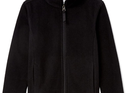 Amazon Essentials Girls' Polar Fleece Full-Zip Mock Jacket, Insulated, Black, Medium