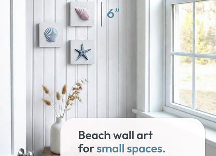 Tide and Tales 3D Beach Wall Art, Coastal Bathroom Wall Decor, Set of 3