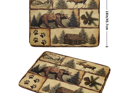 Vintage Bear Moose Dish Drying Mat 18x24 Inch Country Cabin Absorbent Dish Draining Mat Heat Resistant Drying Pad for Counter Sink Home