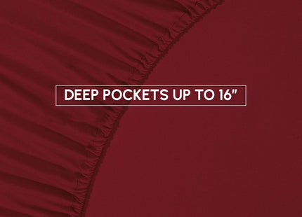 Elegant Comfort Silky Soft 8-Piece Cabin Lodge Bed-in-a-Bag Comforter Set, Includes 4pc Smart Sheet Set, Comforter, Decorative Pillow, Matching Pillowcases and Shams - Twin/Twin XL, Burgundy