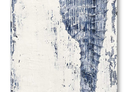 Yihui Arts, Seahorse Hand-Painted Wall Art on Canvas Abstract Artwork Art Wood Stretched Hanging Wall Decoration Sea Style Blue Painting for Home Decor