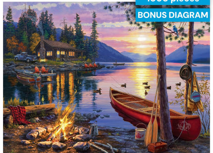 Buffalo Games Darrell Bush Canoe Lake Jigsaw Puzzle, 1000 Piece, for Adults
