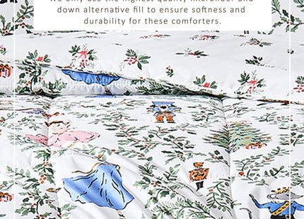 Great Bay Home Twin/Twin XL Size Holiday Comforter Set - Down Alternative 2 Piece Comforter Sets - All Season Bedding, Winter, Lodge Inspired Bedroom Decor (Nutcracker)
