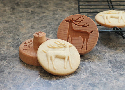 Fun Food Tools, Wood Cookie Stamp, 2.5 Inch (Reindeer CS-050)