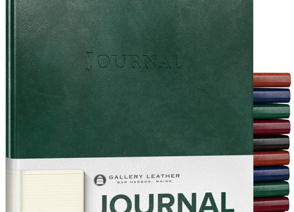 Gallery Leather Journal - Crafted in Maine, USA - Elegant Leather Writing Notebook with 192 Lined Pages - A Timeless Space for Your Thoughts - Acadia Green, 9.75x7.5", Large Lined