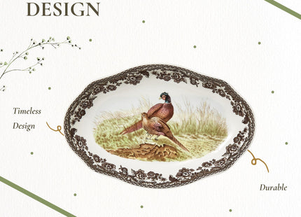Spode – Woodland – Spode Woodland Pheasant Pickle Dish - Brown/White