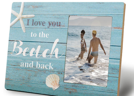 UNCDLV Beach Picture Frame, Coastal Nautical Couple Picture Photo Frames 4x6, Beach Wedding Gifts for Women Men Lover, Coastal Decor for House Bedroom Trip Vacation Gifts