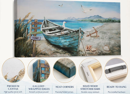 Anolyfi Nautical Wall Art Decor Coastal Artwork for Living Room 40"x20"